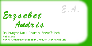 erzsebet andris business card
